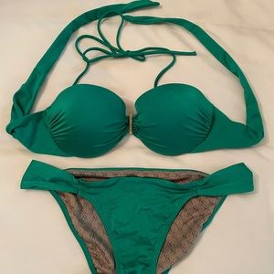 Victoria’s Secret bikini size small 34 B green